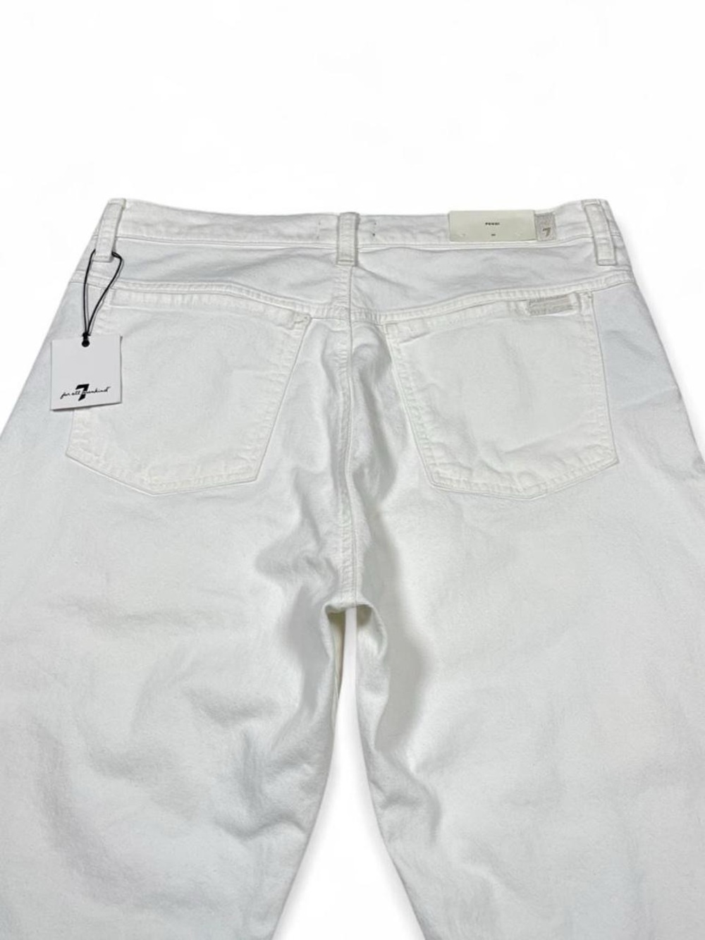 NWT! 7 For All Mankind Peggi White Jeans Women’s Size 32 L30 High Rise Taper - Picture 4 of 12